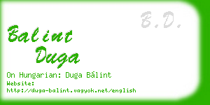 balint duga business card