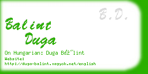 balint duga business card